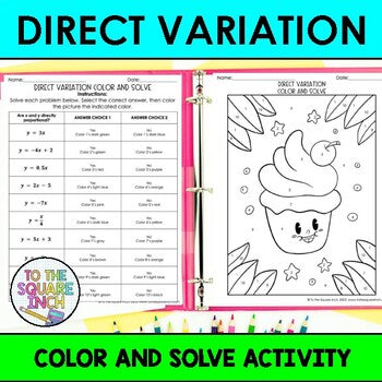 Direct Variation Color & Solve Activity