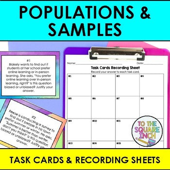 Populations and Samples Task Cards