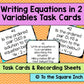 Writing Equations in 2 Variables Task Cards
