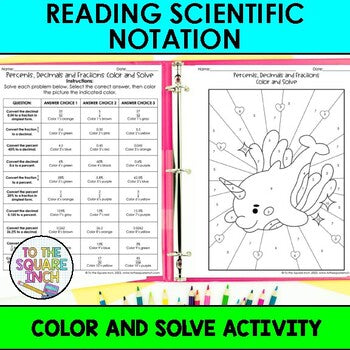 Reading Scientific Notation Color & Solve Activity