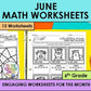 June Holiday Math Worksheets - 6th Grade Flag Day, Fathers Day, Graduation +