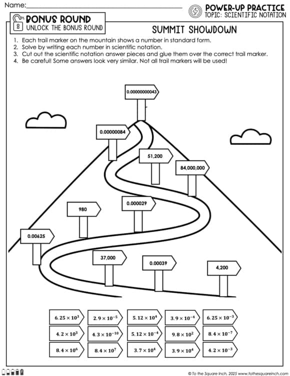 Scientific Notation Practice Worksheets