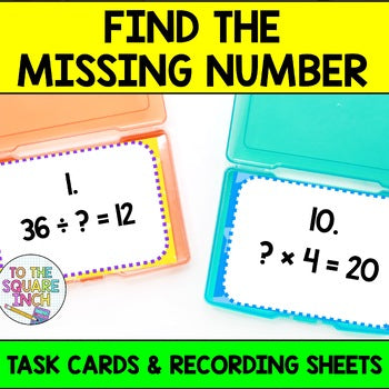Find the Missing Number Task Cards