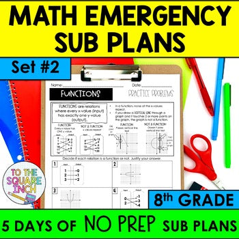 8th Grade Math Sub Plans