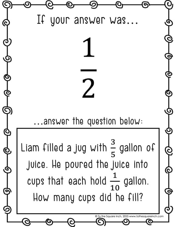 Multiplying & Dividing Fractions Word Problems Scavenger Hunt | Interactive Math Practice Activity