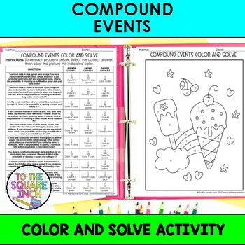 Compound Events Color & Solve Activity