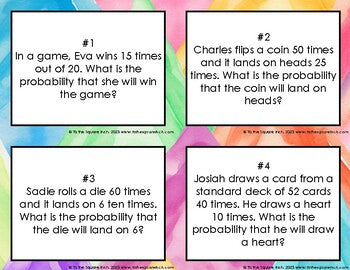 Experimental Probability Task Cards