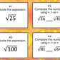 Square Roots Task Cards