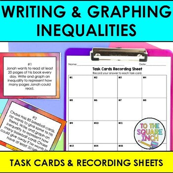 Writing and Graphing Inequalities Task Cards