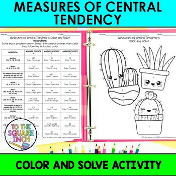 Measures of Central Tendency Color & Solve Activity