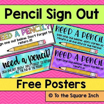 Pencil Sign Out Posters
