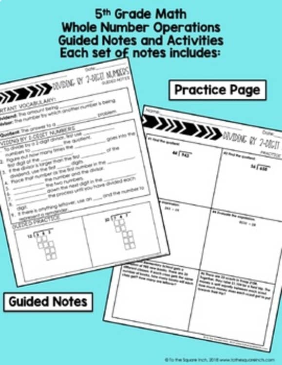 Whole Number Operations Bundle – 5th Grade Math Guided Notes product preview 2