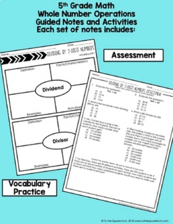 Whole Number Operations Bundle – 5th Grade Math Guided Notes product preview 3