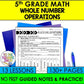 Whole Number Operations Bundle – 5th Grade Math Guided Notes cover