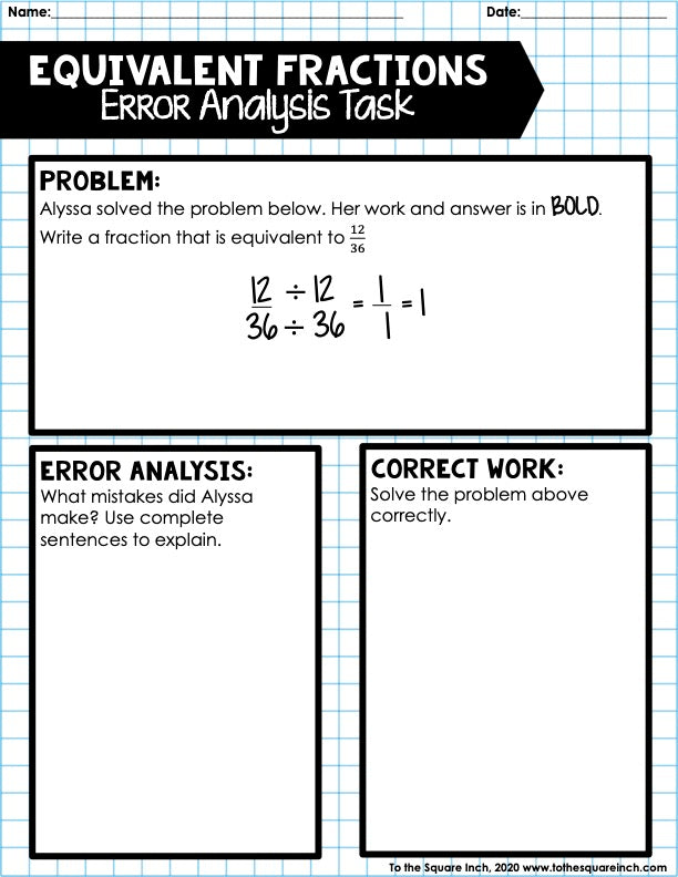 5th Grade Math Error Analysis Bundle – To The Square Inch