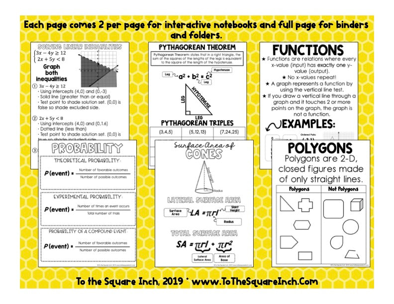 Math Reference Pages