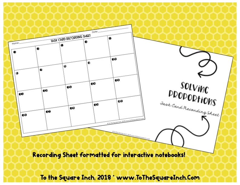 Proportion Loop Cards Proportions Task Cards – To The Square Inch