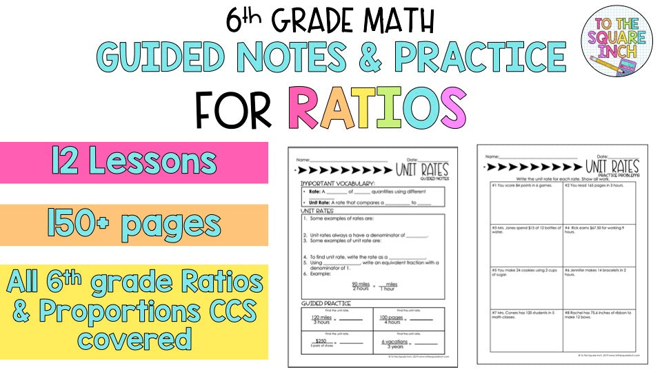 Ratios - 6th Grade Math Guided Notes