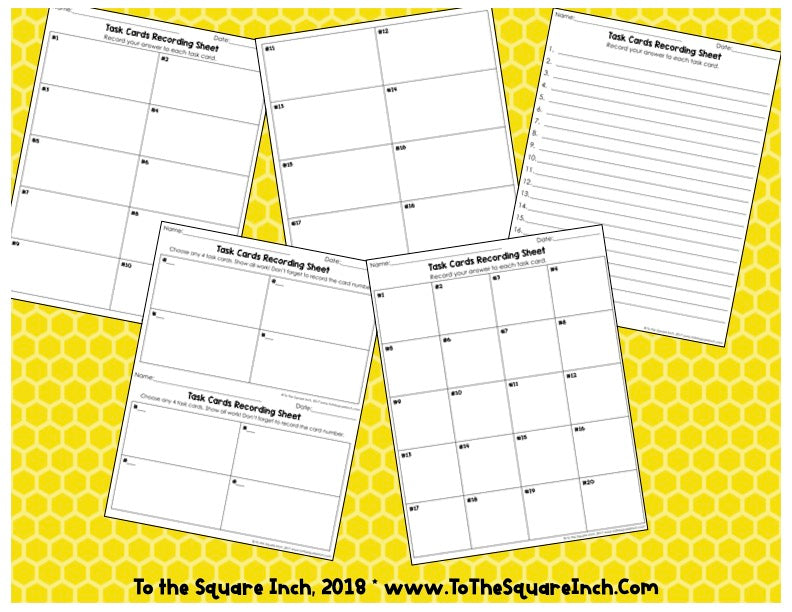 Unit Rate Task Cards – To The Square Inch