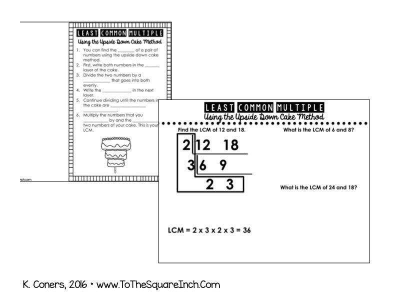 Prime Factorization GCF Amp LCM With The Upside Down Cake Method