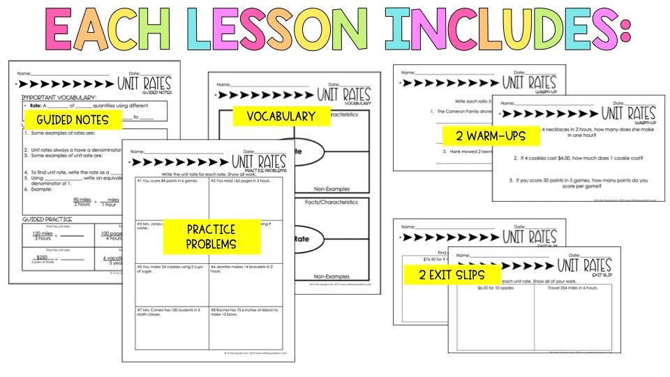Ratios - 6th Grade Math Guided Notes – To The Square Inch