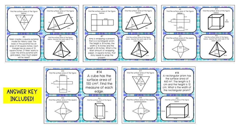 Surface Area Of Prisms And Pyramids Worksheet G17f – Surface Area Of