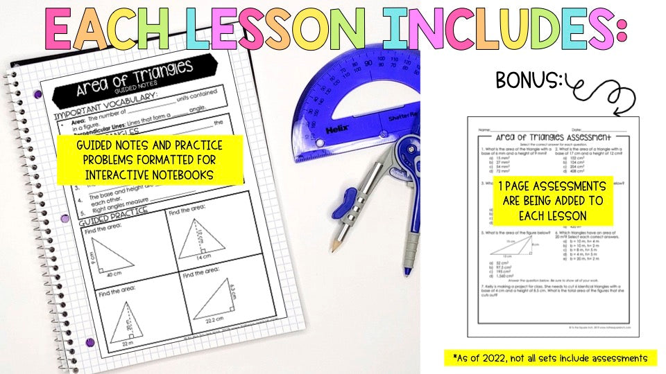 Geometry 6th Grade Math Guided Notes To The Square Inch Geometry 6th grade math guided notes to the square inch