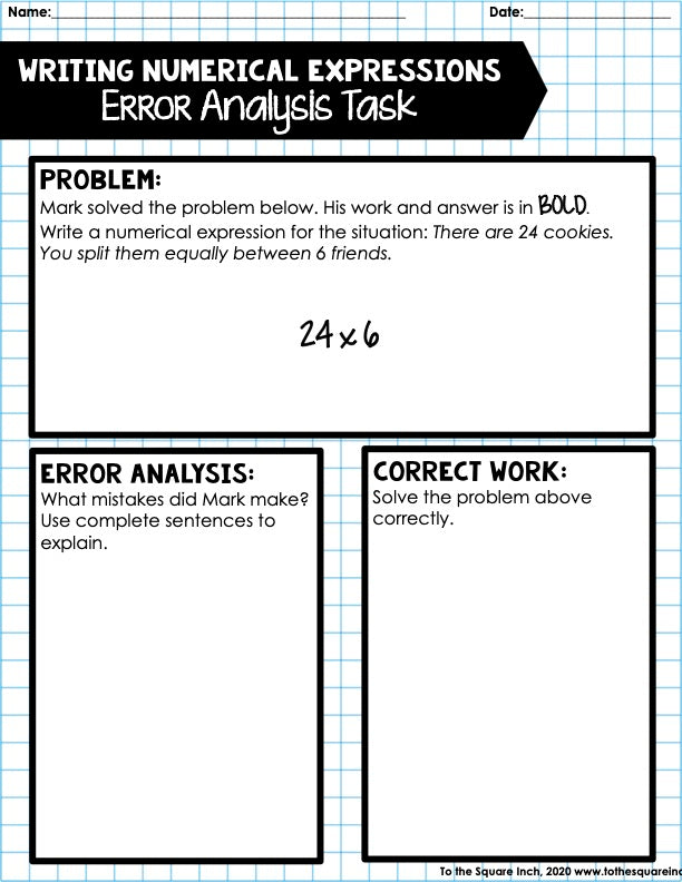 5th Grade Math Error Analysis Bundle To The Square Inch 5th grade math error analysis bundle to the square inch