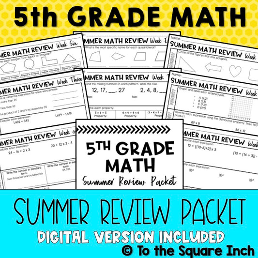 5th Grade Math Summer Packet