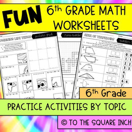 6th Grade Math FUN Worksheets – To The Square Inch
