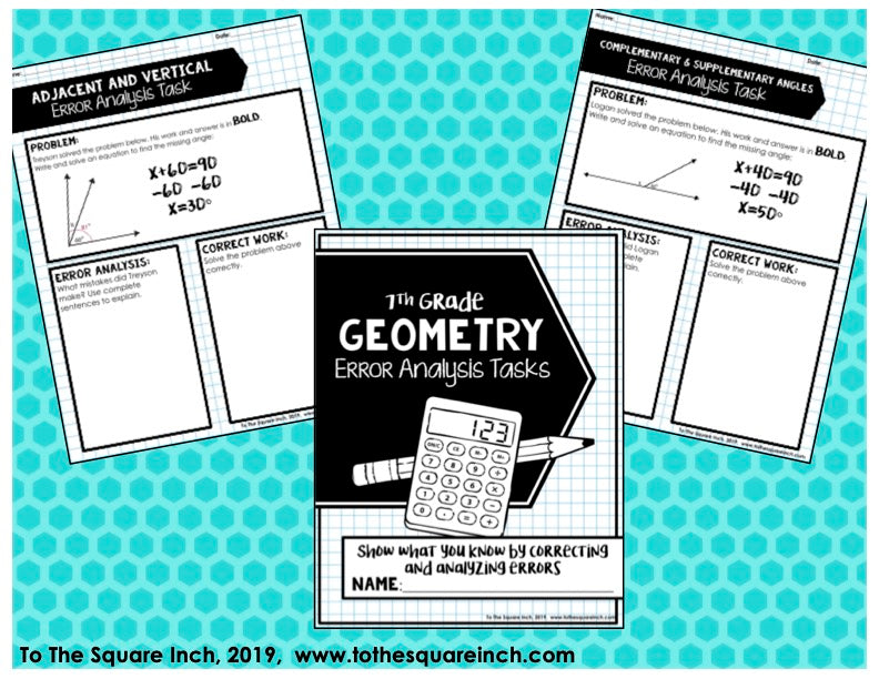7th Grade Math Error Analysis Bundle To The Square Inch 7th grade math error analysis bundle to the square inch
