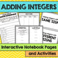 Adding Integers Interactive Notebook