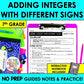 Adding Integers with Different Signs Notes