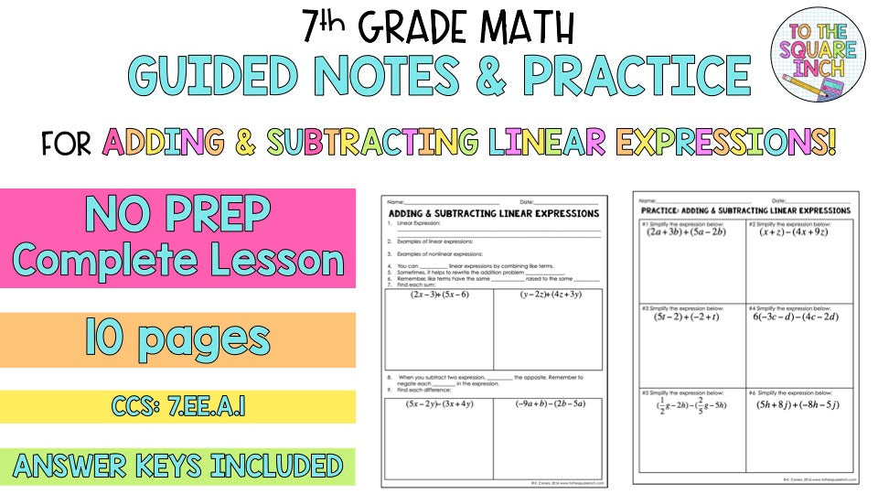 Adding And Subtracting Notes