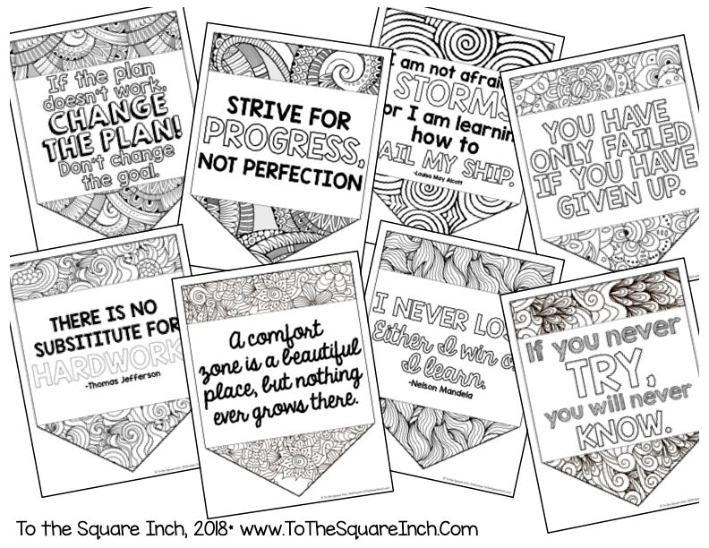 Growth Mindset Coloring Pages - Set 1