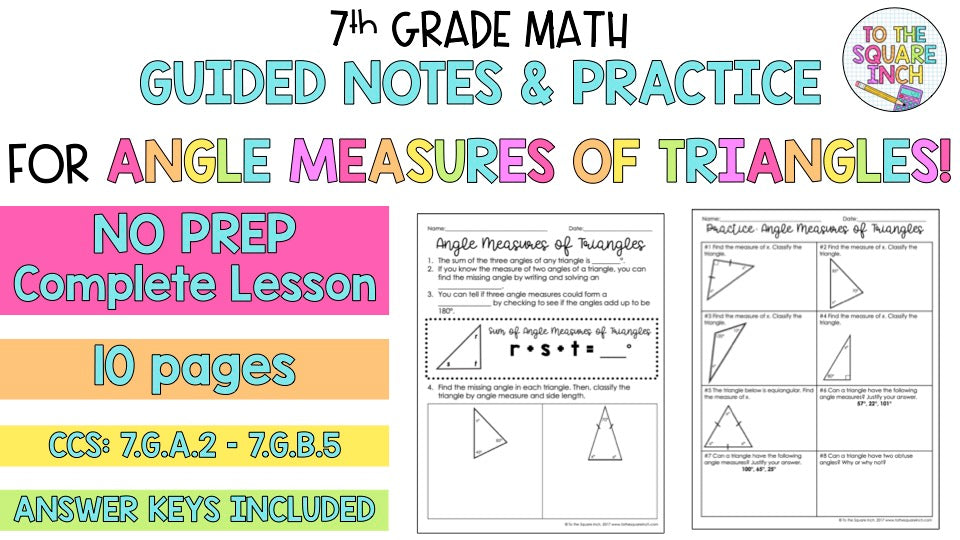 Angle Measures of Triangles Notes