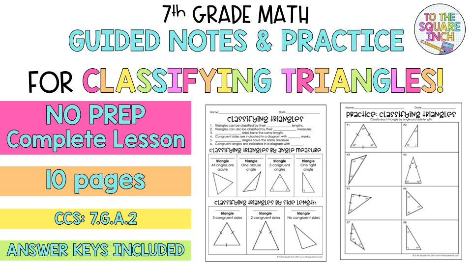 Classifying Triangles Notes Pdf at Glen Kyser blog
