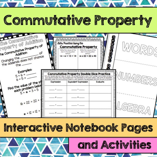 Commutative Property Interactive Notebook