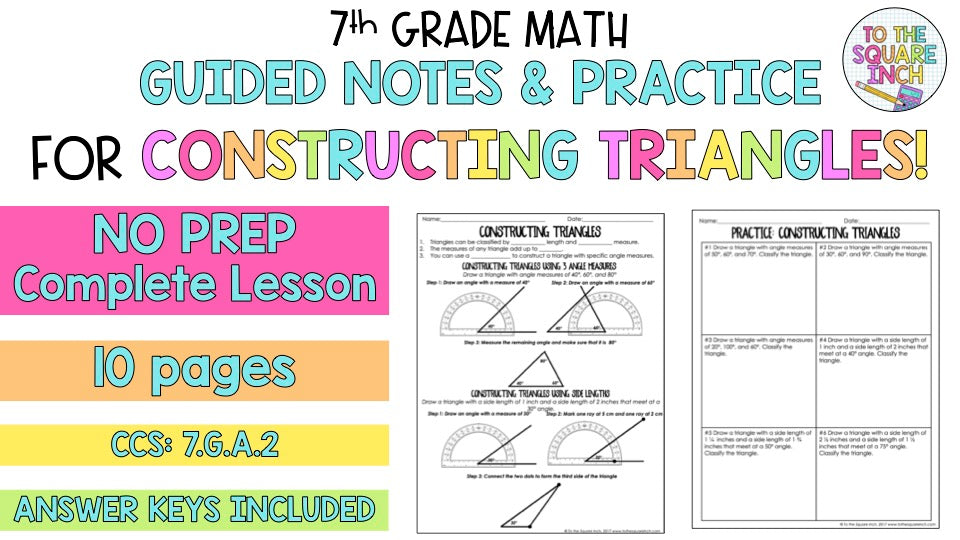 Drawing Triangles Notes Constructing Triangles Notes โ To The Square Inch