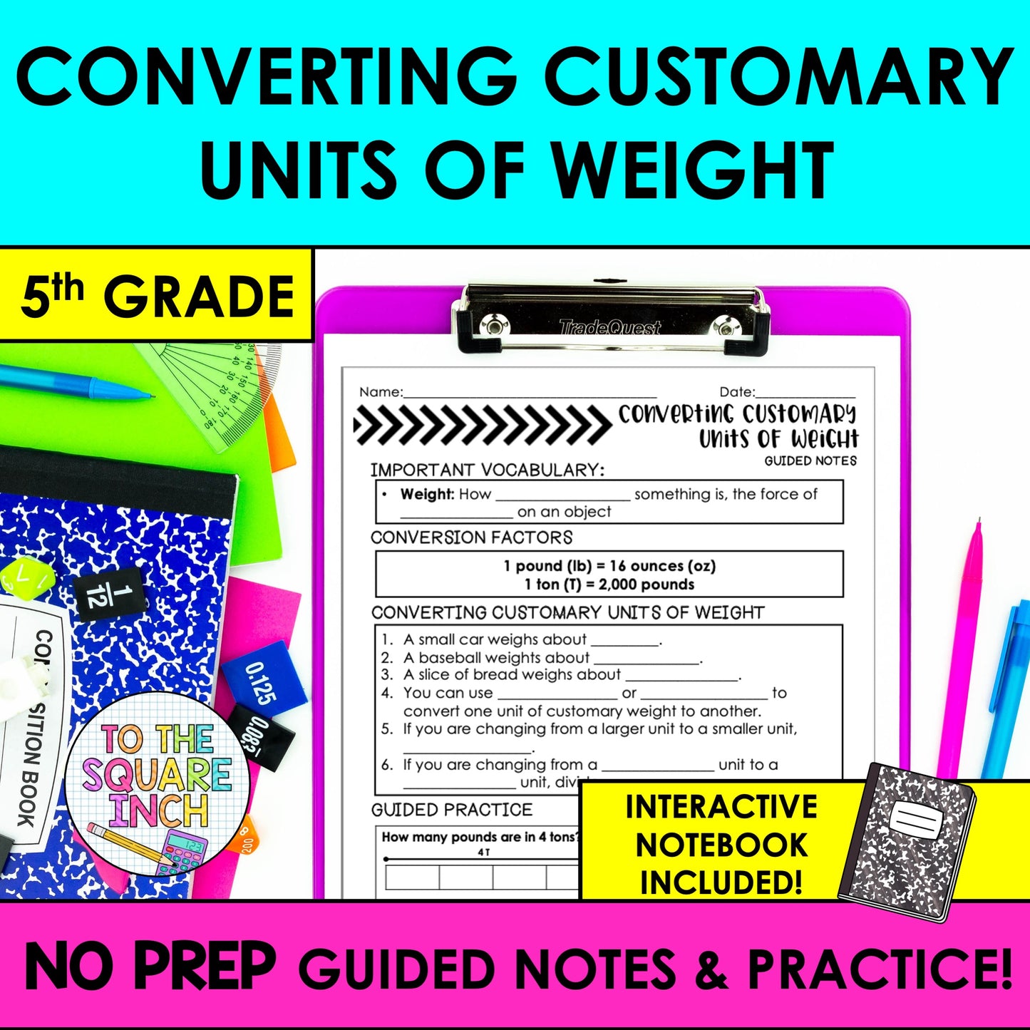 Converting Metric Units of Weight Notes