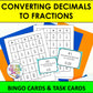 Converting Decimals to Fractions Bingo Game