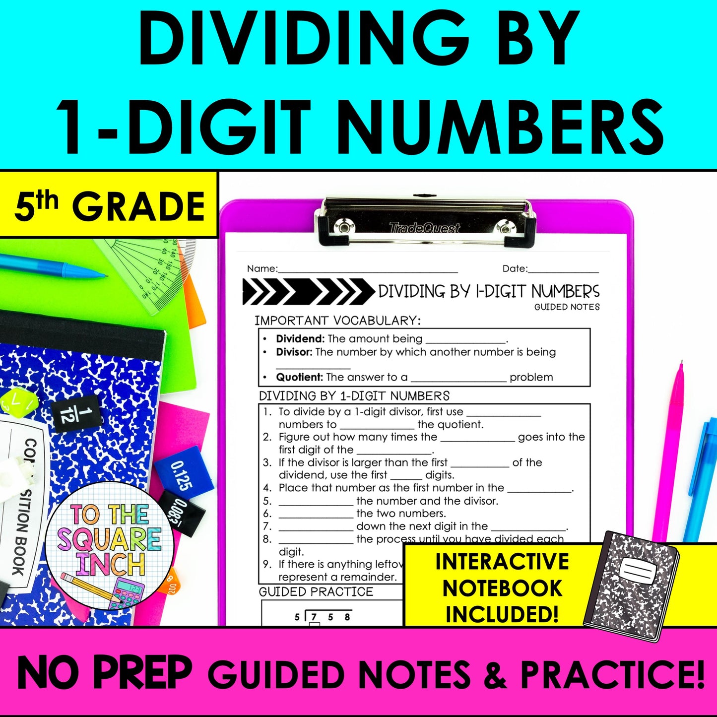 Dividing by 1-Digit Numbers Notes