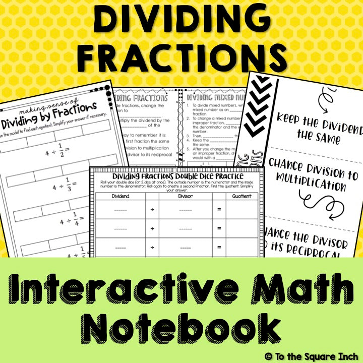 Dividing Fractions Interactive Notebook