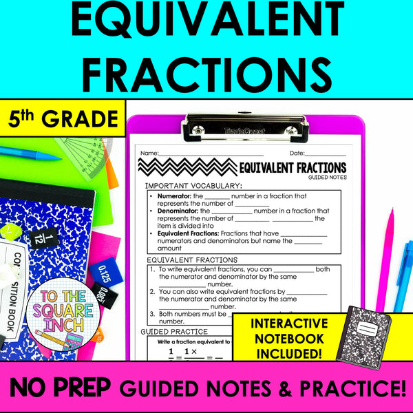 Equivalent Fractions Notes – To The Square Inch