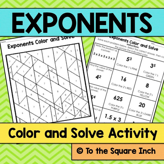 Exponents Coloring Worksheets Free Coloring Pages For Elementary