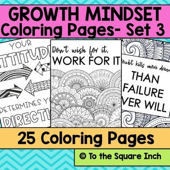 Growth Mindset Coloring Pages - Set 3