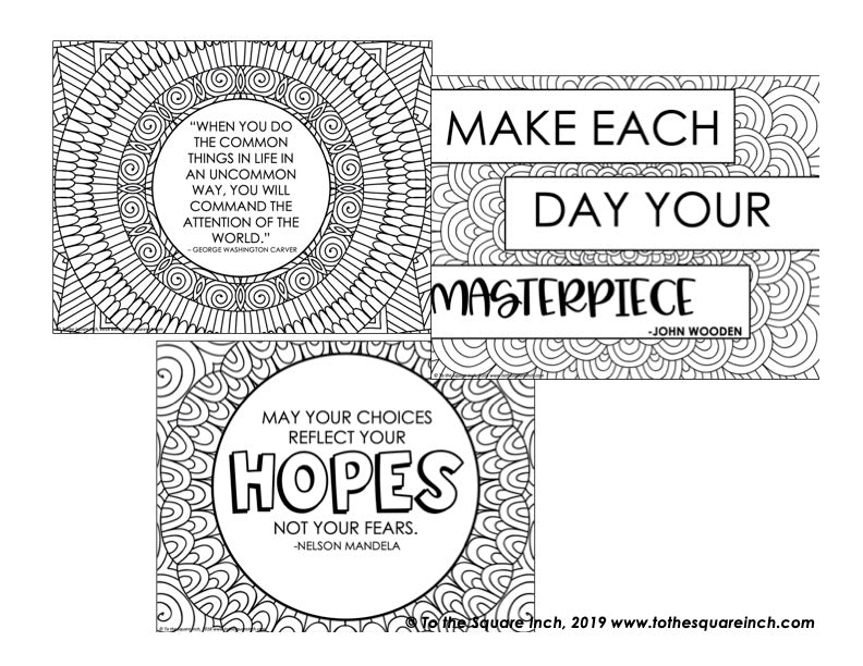 Growth Mindset Coloring Pages - Set 3