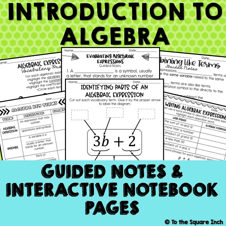 Algebra Notes Computer Introduction to Algebra Interactive Notebook – To The Square Inch
