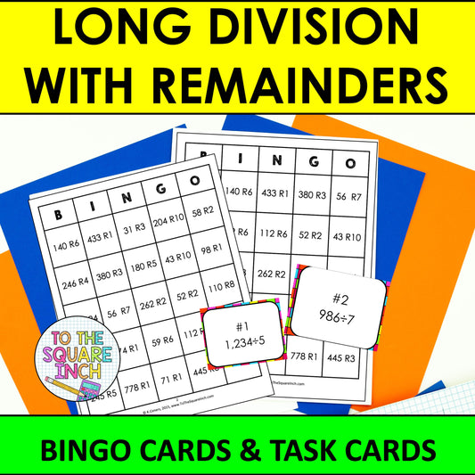Long Division with Remainders Bingo