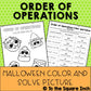 Order of Operations Halloween Math Color and Solve